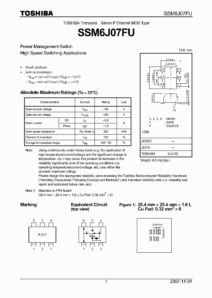 SSM6J07FU07_4134805.PDF Datasheet