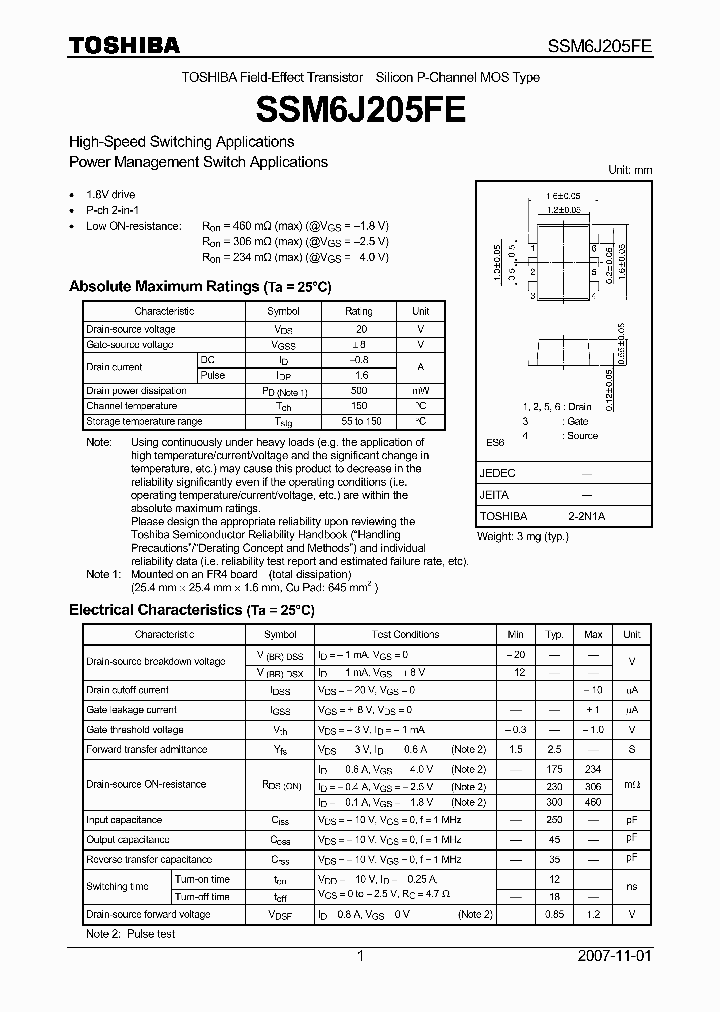SSM6J205FE_4134803.PDF Datasheet