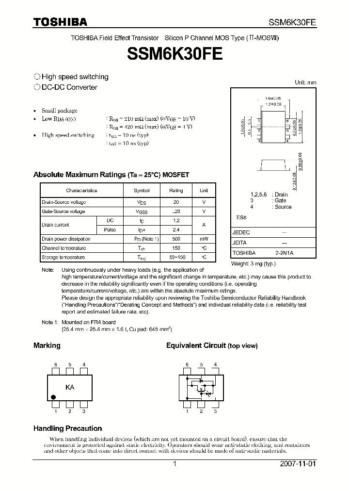SSM6K30FE_4134782.PDF Datasheet