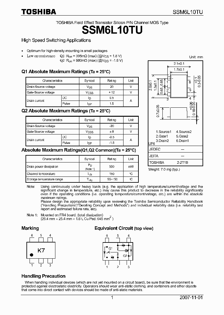 SSM6L10TU_4134774.PDF Datasheet