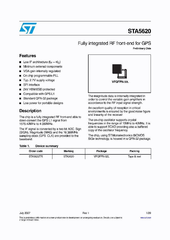 STA5620TR_4122937.PDF Datasheet