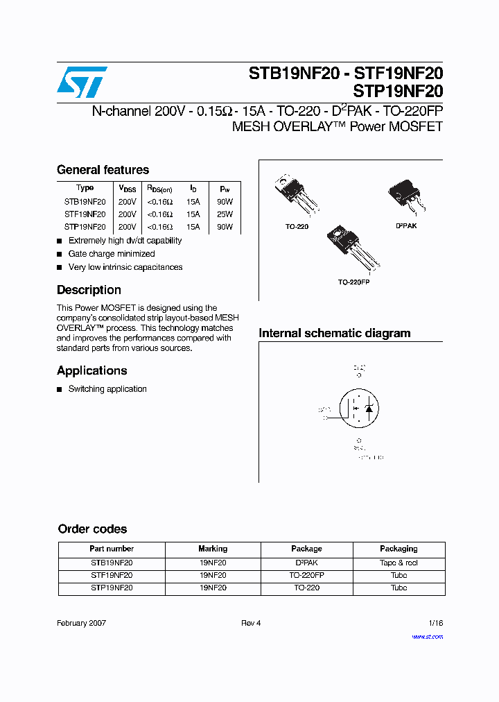 STP19NF20_4127370.PDF Datasheet