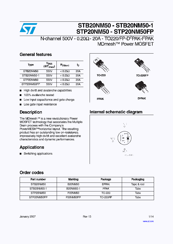 STB20NM5007_4152702.PDF Datasheet