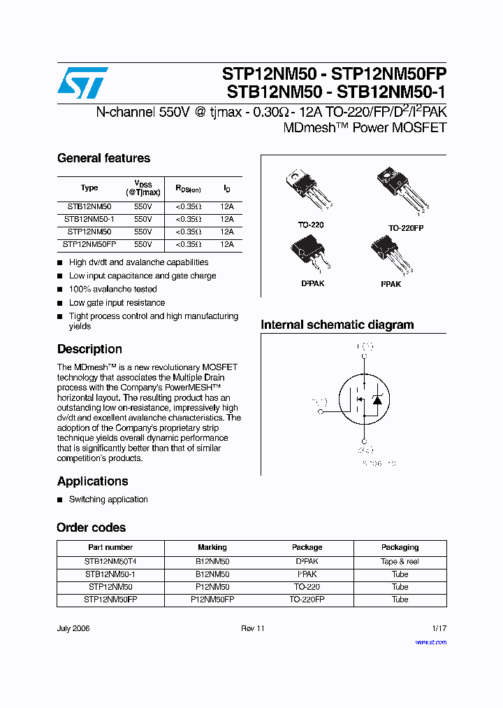 STP12NM5006_4155250.PDF Datasheet