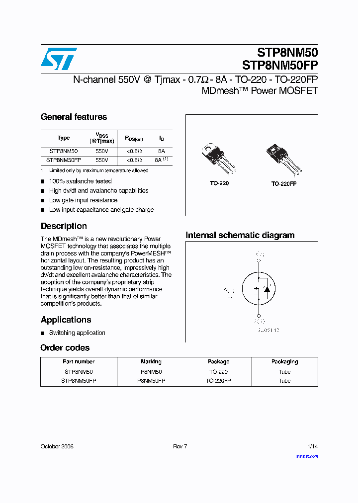 STP8NM5006_4125209.PDF Datasheet