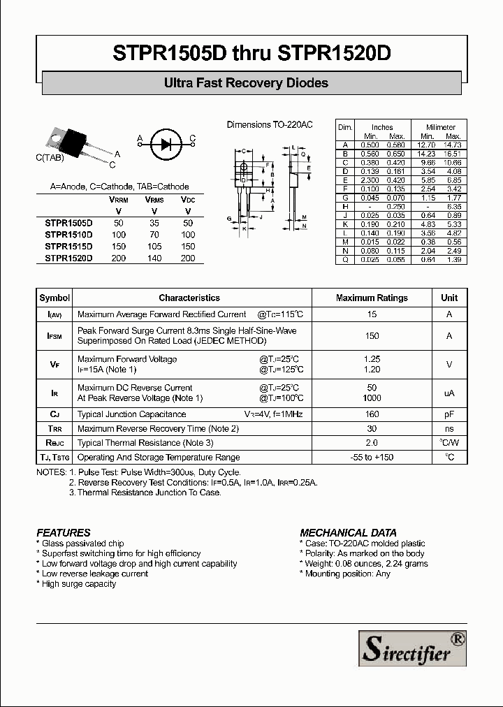 STPR1505D_4158388.PDF Datasheet