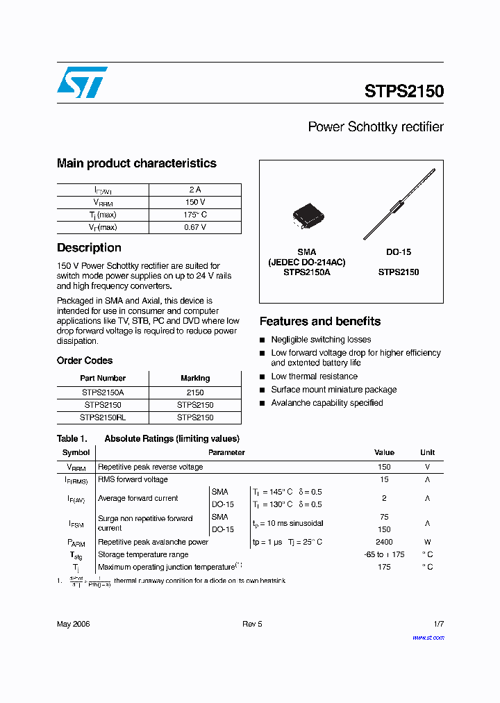 STPS215006_4126215.PDF Datasheet