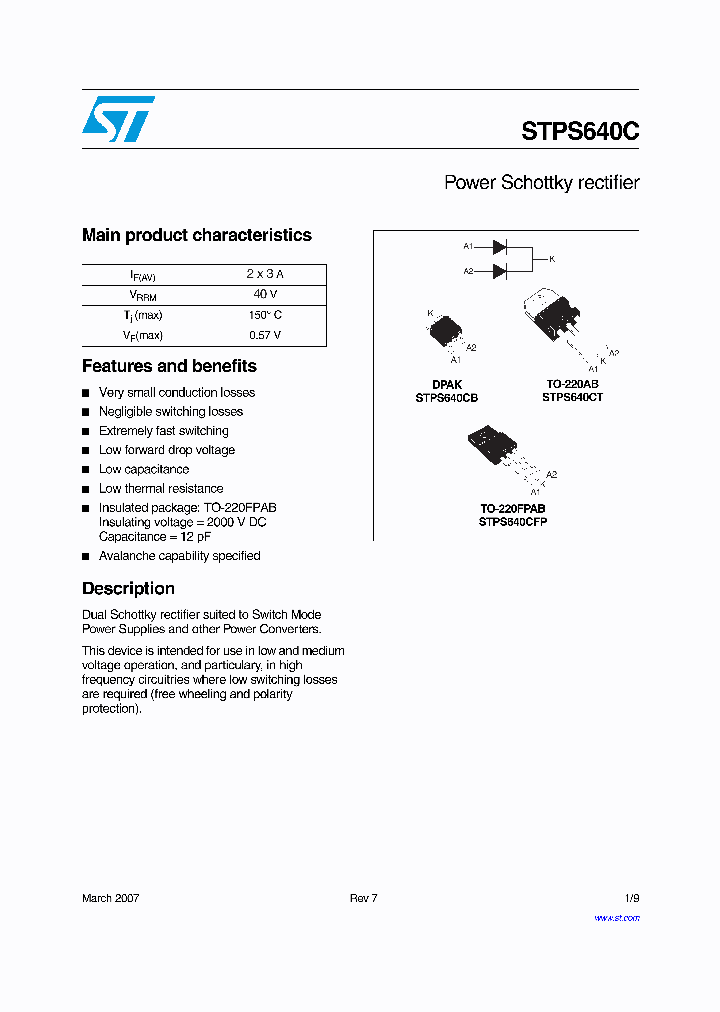 STPS640C07_4138174.PDF Datasheet