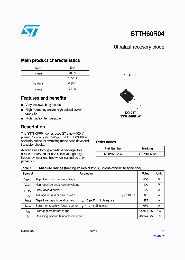 STTH60R04_4130729.PDF Datasheet
