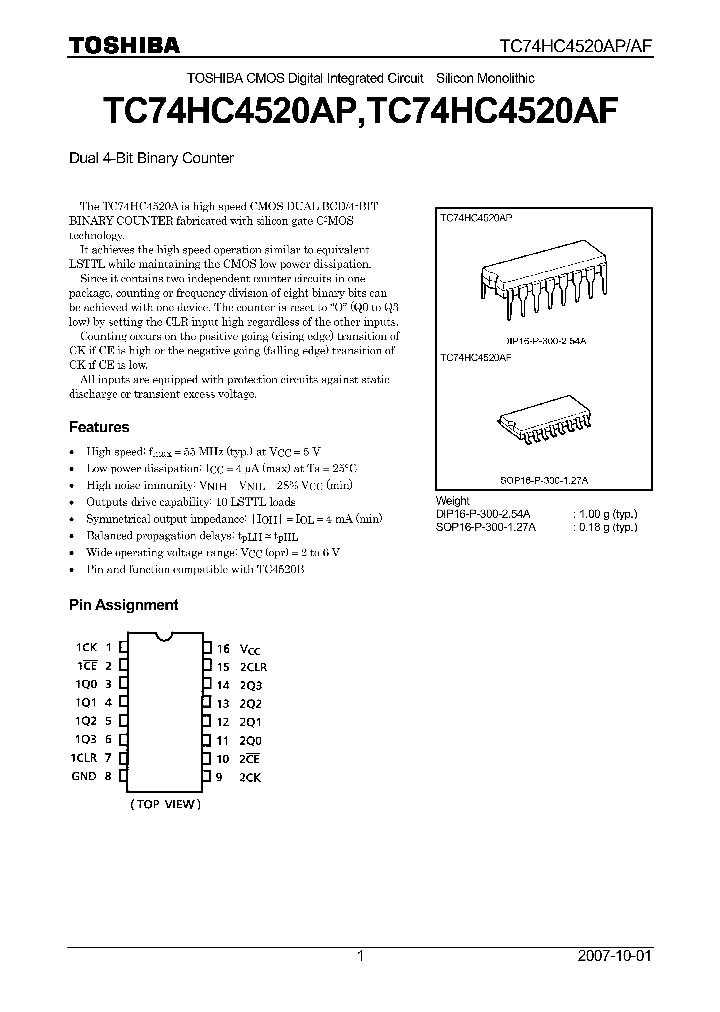 TC74HC4520AP07_4124510.PDF Datasheet