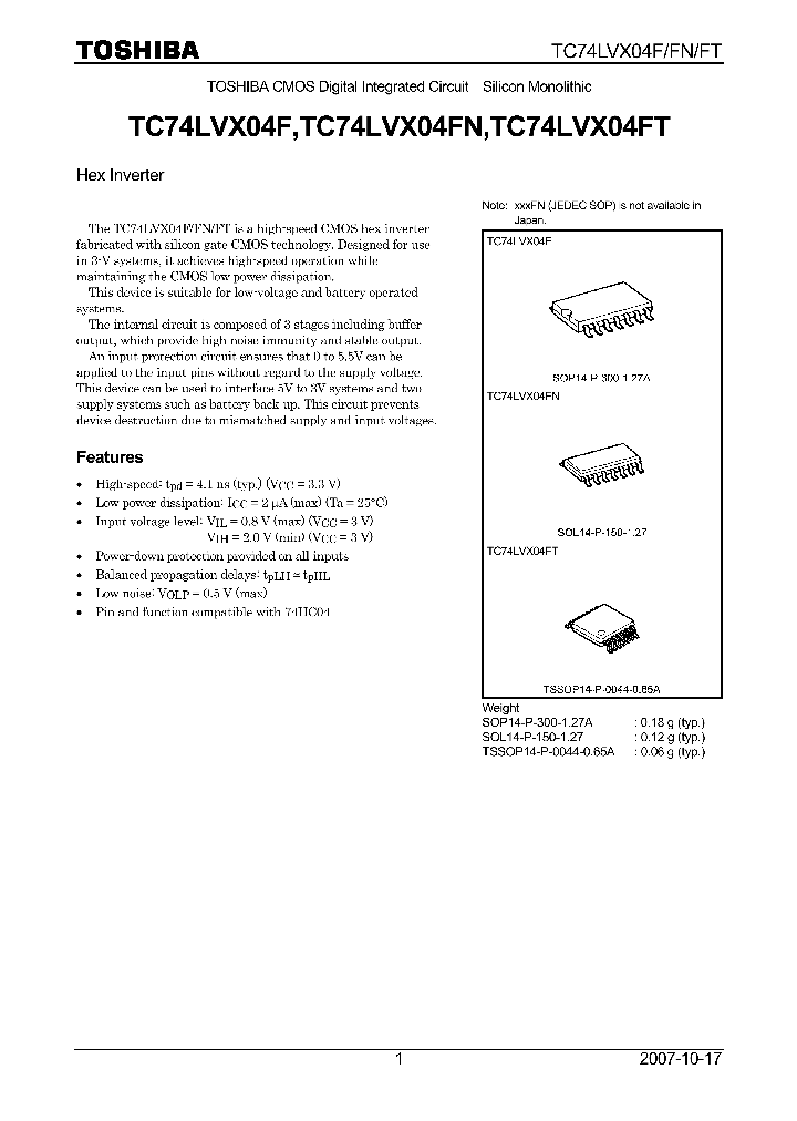 TC74LVX04F07_4133219.PDF Datasheet