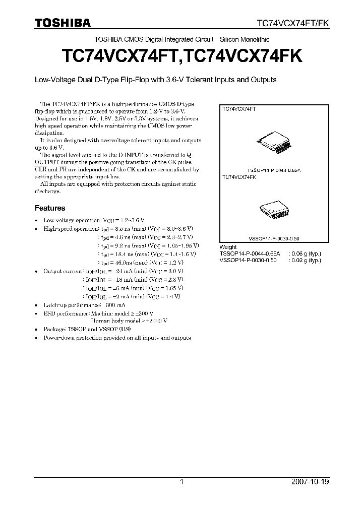 TC74VCX74FT07_4132790.PDF Datasheet