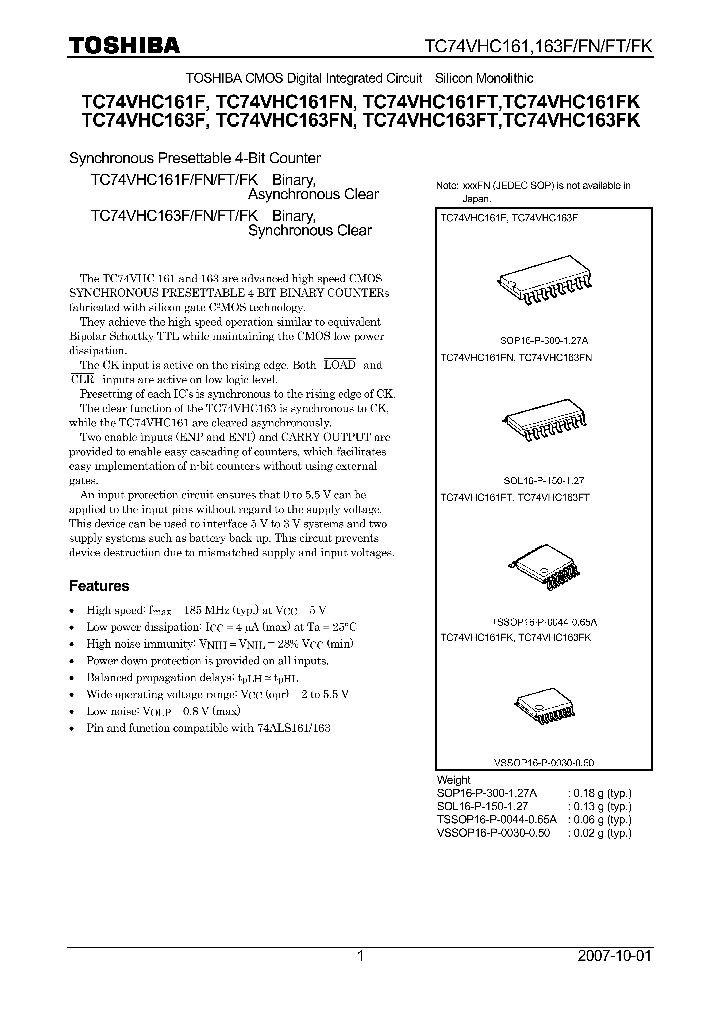 TC74VHC161F07_4132649.PDF Datasheet