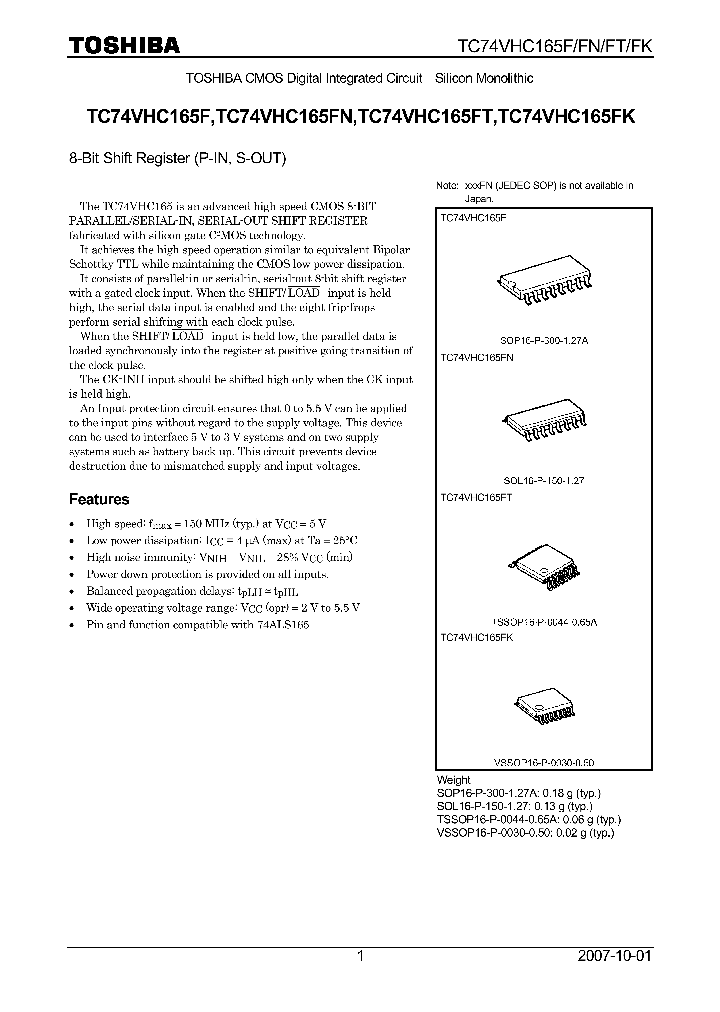 TC74VHC165F07_4132647.PDF Datasheet