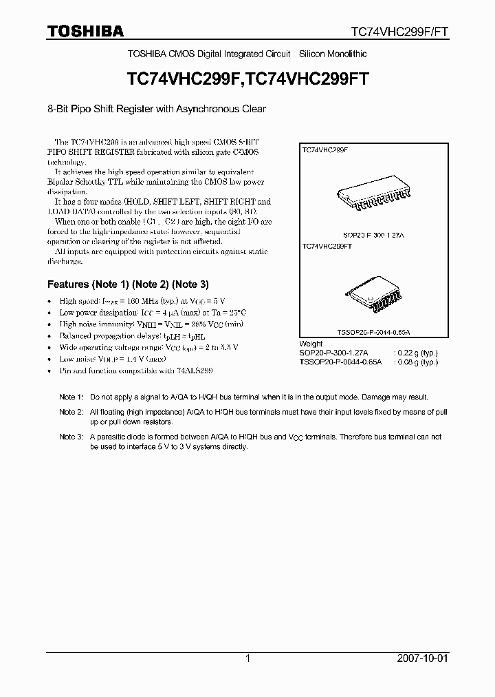 TC74VHC299F07_4132638.PDF Datasheet