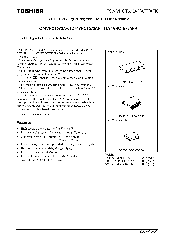 TC74VHCT573AF07_4132607.PDF Datasheet