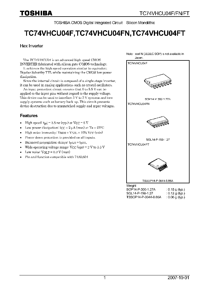 TC74VHCU04F07_4132603.PDF Datasheet
