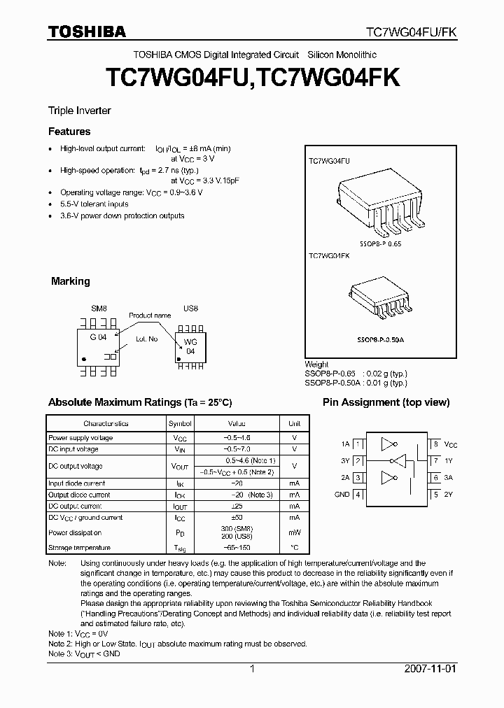 TC7WG04FK_4125012.PDF Datasheet