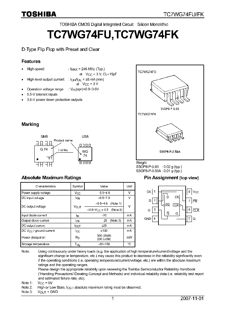 TC7WG74FK_4124988.PDF Datasheet