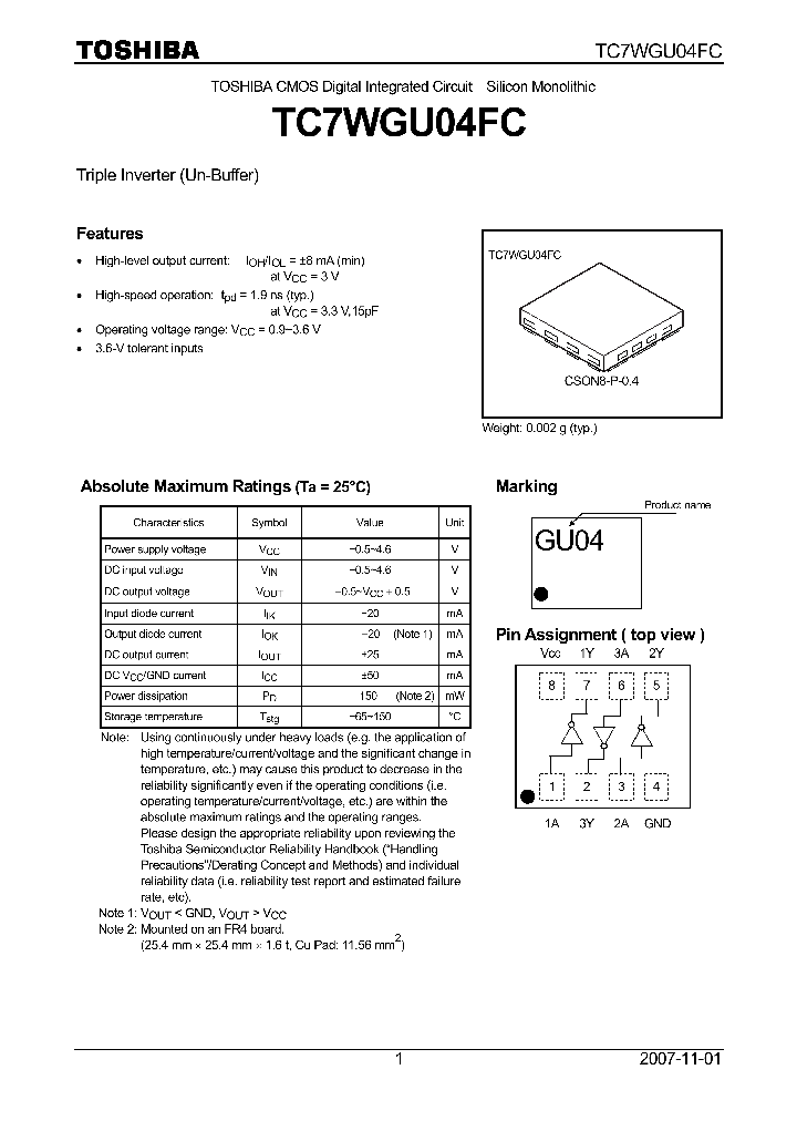 TC7WGU04FC_4124984.PDF Datasheet