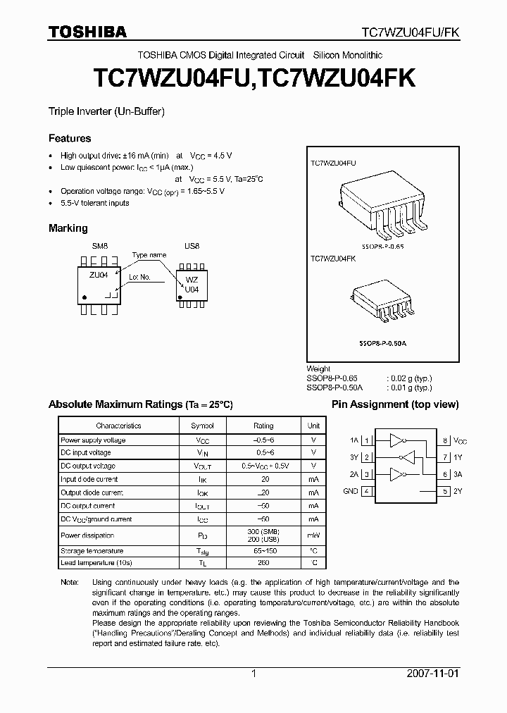 TC7WZU04FK_4124939.PDF Datasheet