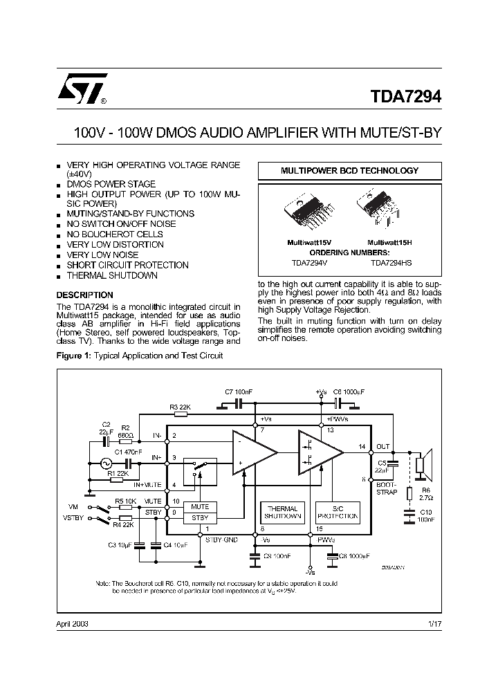 TDA7294HS_4117020.PDF Datasheet