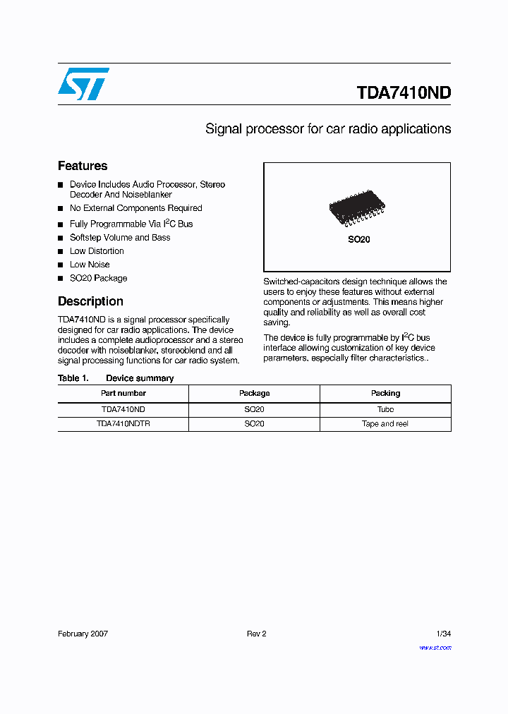 TDA7410ND_4114208.PDF Datasheet