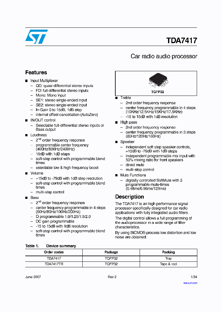 TDA7417_4114211.PDF Datasheet