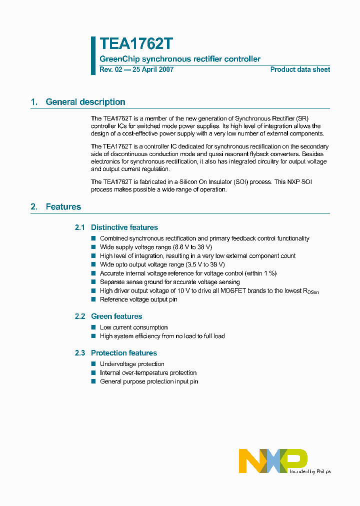 TEA1762T_4102445.PDF Datasheet