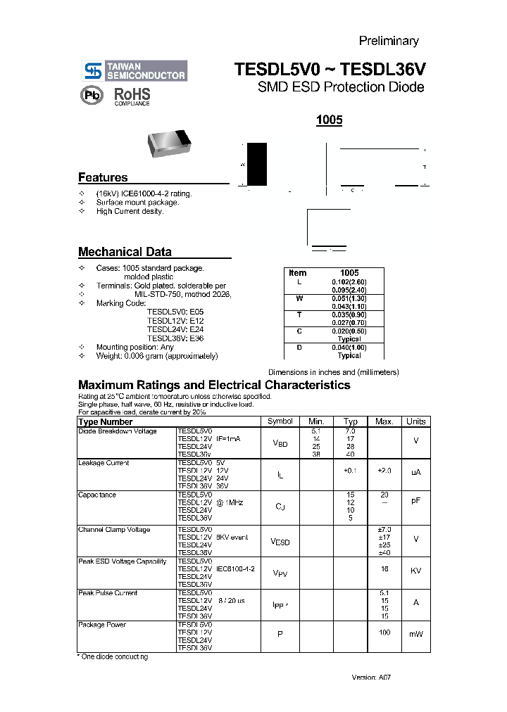 TESDL5V0_4131270.PDF Datasheet