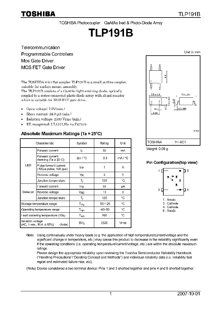 TLP191B07_4124697.PDF Datasheet
