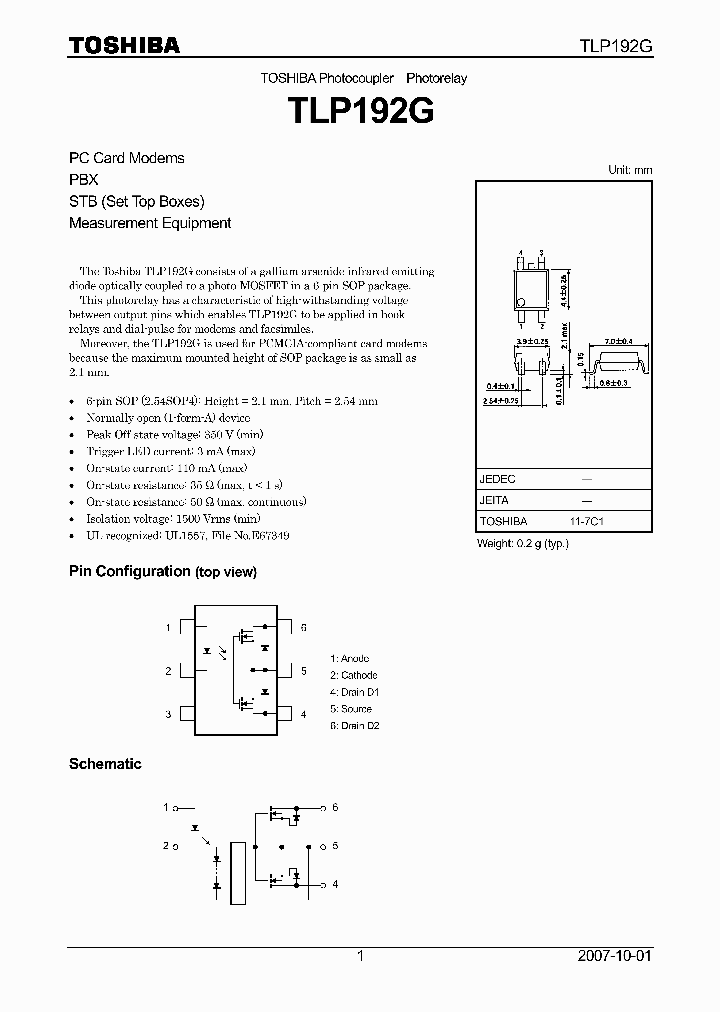 TLP192G07_4124695.PDF Datasheet
