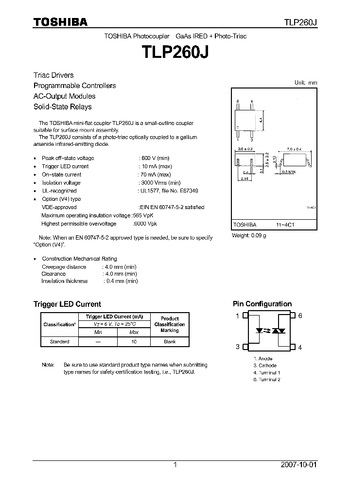 TLP260J07_4134749.PDF Datasheet