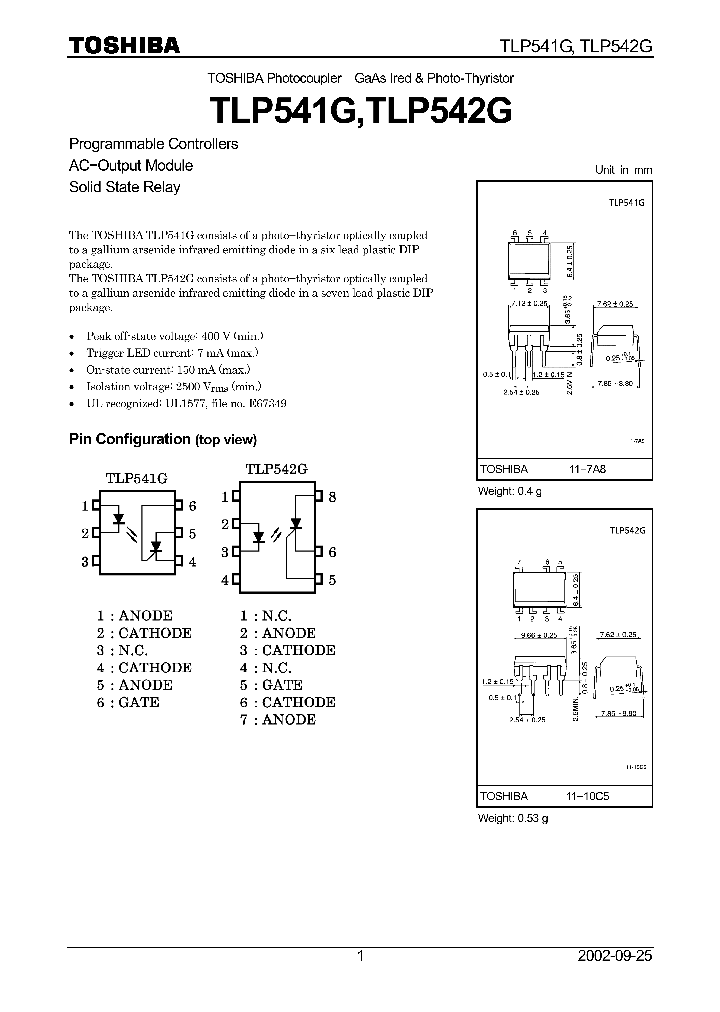 TLP541G07_4109830.PDF Datasheet