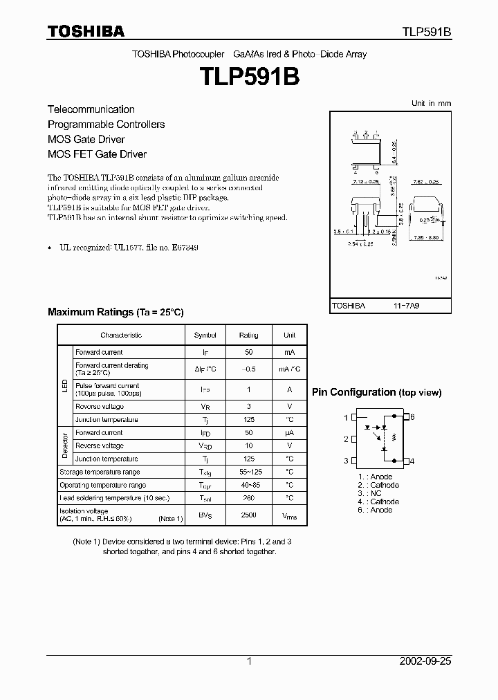 TLP591B07_4113628.PDF Datasheet