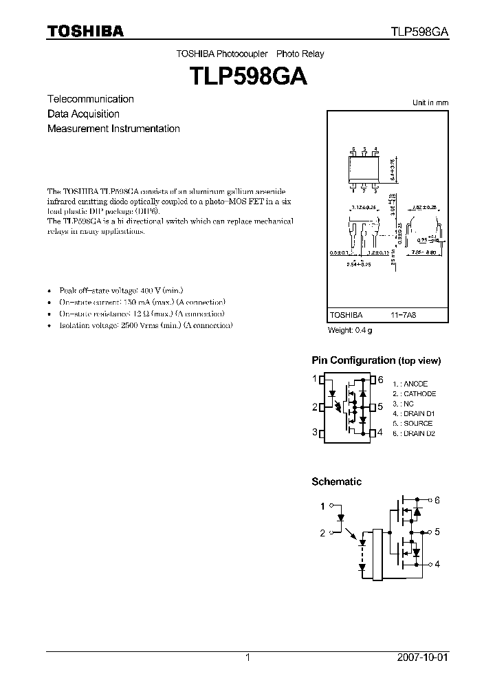 TLP598GA_4110025.PDF Datasheet