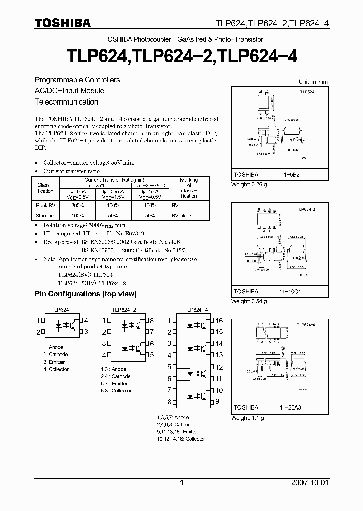 TLP624_4109010.PDF Datasheet