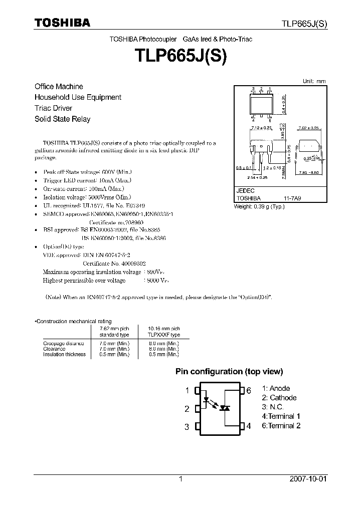 TLP665J07_4124489.PDF Datasheet
