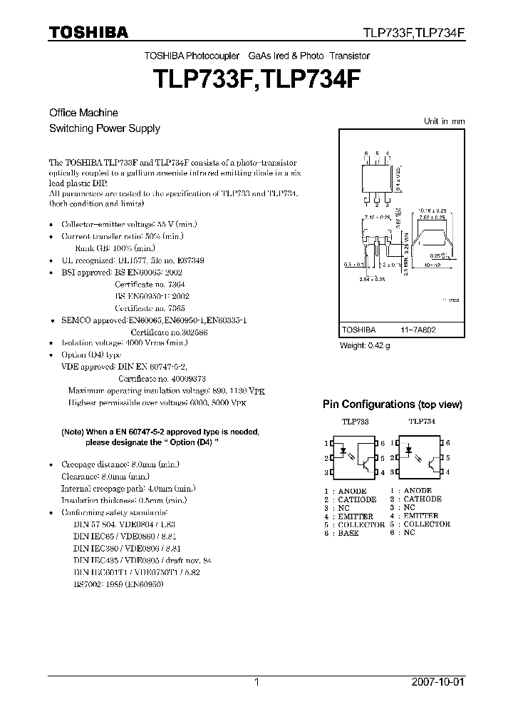 TLP733F07_4109969.PDF Datasheet