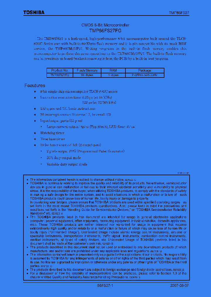 TMP86FS27FG_4125456.PDF Datasheet
