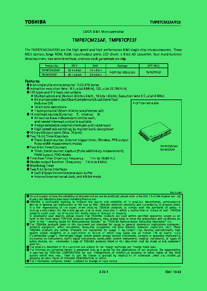 TMP87CP23AF_4125757.PDF Datasheet