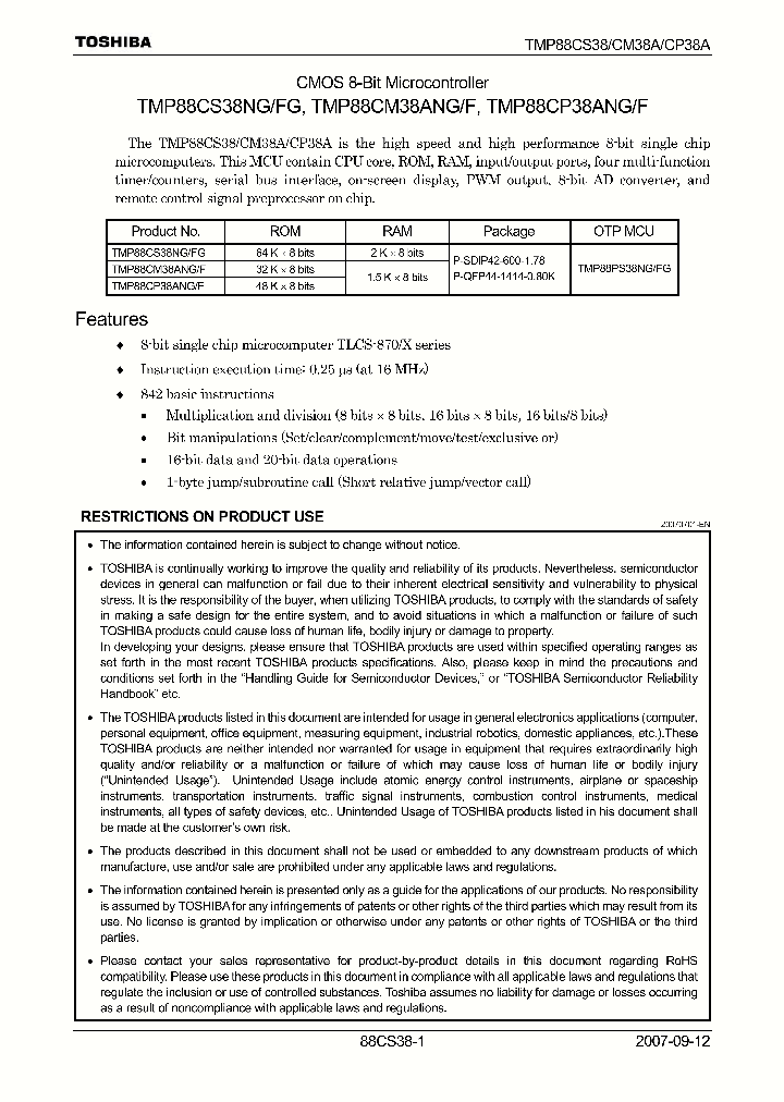 TMP88CM38ANG_4107364.PDF Datasheet