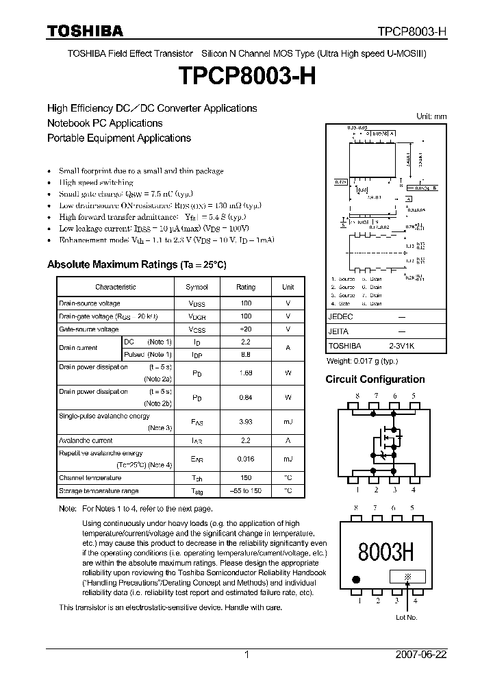 TPCP8003-H_4127259.PDF Datasheet