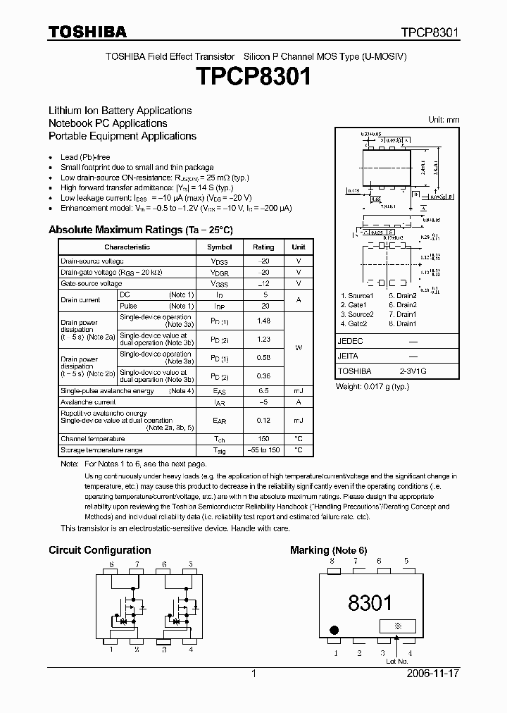 TPCP8301_4127251.PDF Datasheet