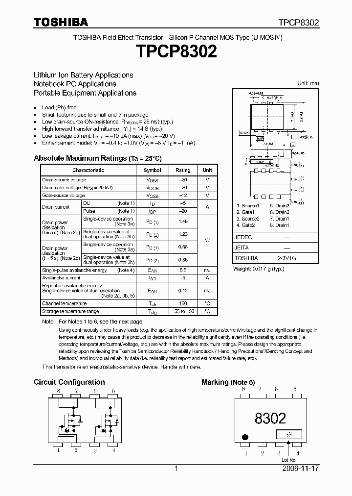 TPCP8302_4127252.PDF Datasheet