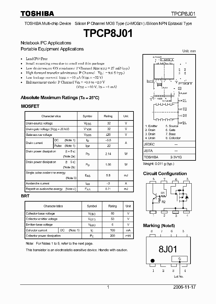 TPCP8J0107_4127238.PDF Datasheet