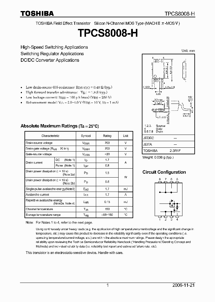 TPCS8008-H_4127235.PDF Datasheet