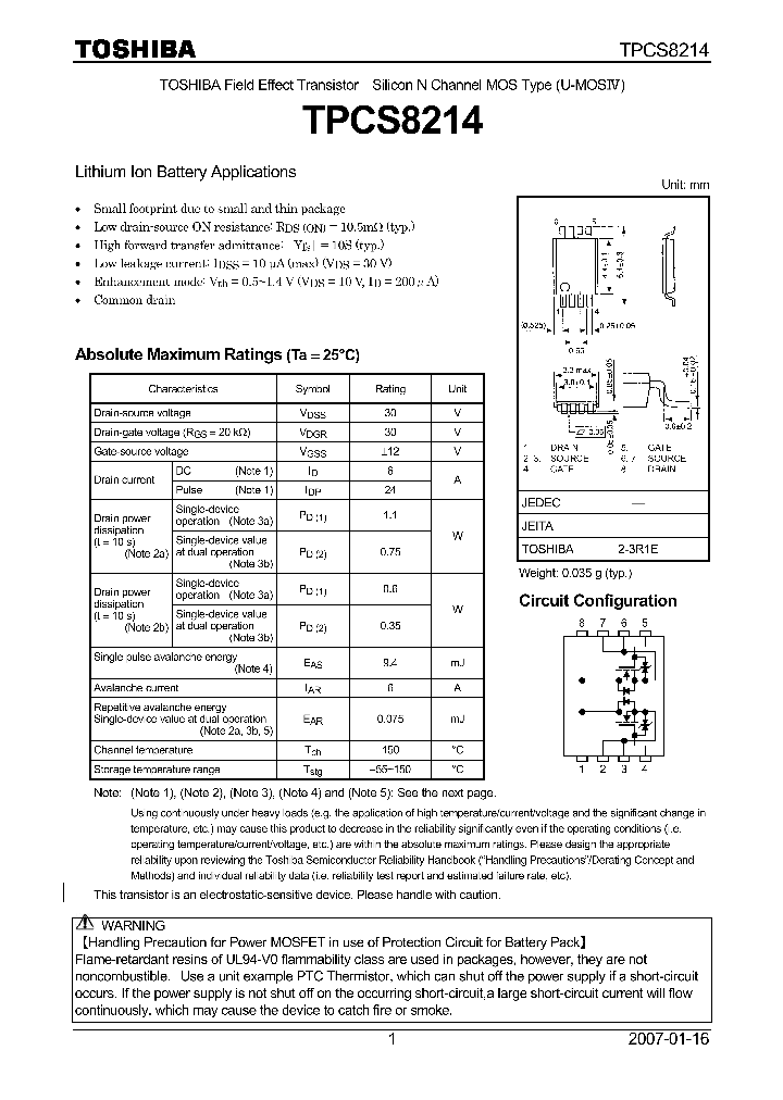 TPCS8214_4127228.PDF Datasheet