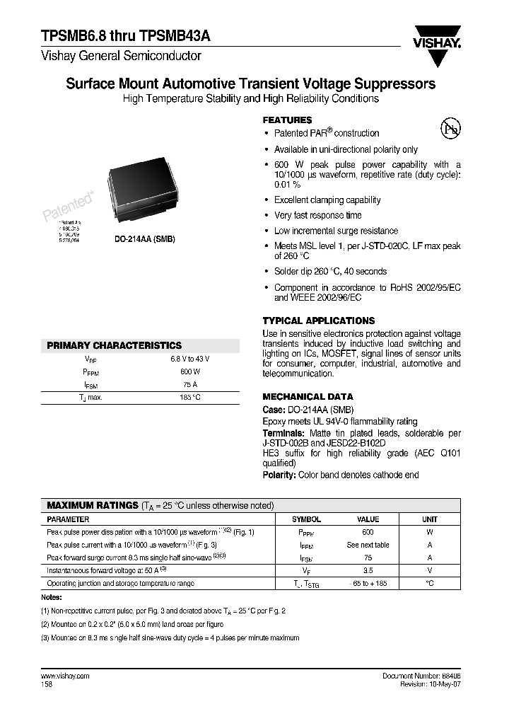 TPSMB43A_4152582.PDF Datasheet
