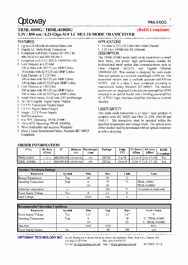 TRML-8100BG_4124299.PDF Datasheet